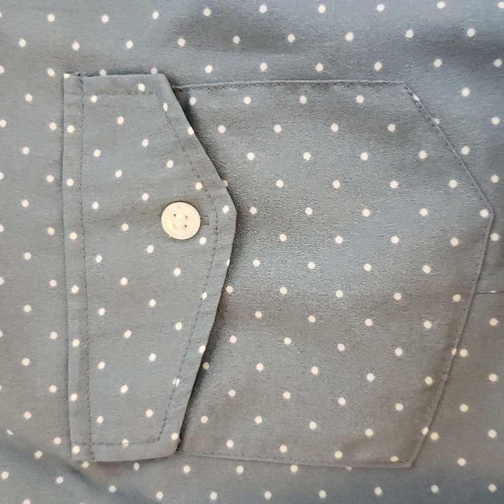 Pendleton Blue W White Dots Button Up Shirt - Picture 5 of 9